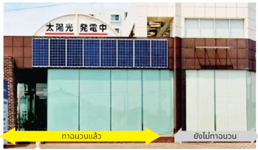 แผนภาพจุดวัดอุณหภูมิบนกระจก